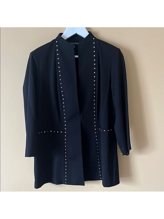 Ming Wang Jackets & Blazers - MING WANG Elegant Black Studded Women's Jacket. One hook closure. Large.